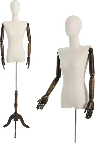 Exhibición de la forma del vestido femenino | Forma de vestido de torso de maniquí femenino | Modelo de vestido de costura con brazos desmontables