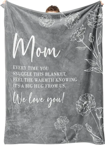 Miniatura 12 de GiltGlimmer Regalos para mamá, manta de regalo de cumpleaños para mamá, regalo para madres para mujeres de hija e hijo, regalo de We Love You