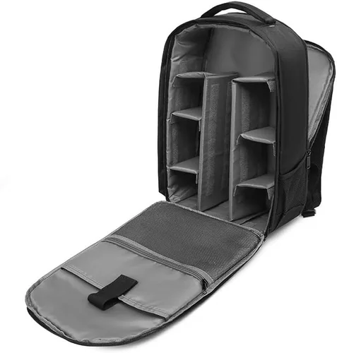 Miniatura 10 de Mochila impermeable para cámara SLR/DSLR, bolsa de hombro, estuche de viaje para lentes digitales Canon Nikon Sony (mediano, gris)