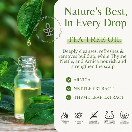 Miniatura 5 de EDENIKA BOTANICALS Juego de champú y acondicionador de aceite de árbol de té, limpieza profunda para acumulación y cuero cabelludo graso, alivia