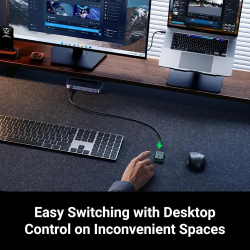 Miniatura 7 de UGREEN Entrada de interruptor USB A y C para computadoras, comparte 4 puertos, selector de conmutación para PC, laptop, teclado, ratón, cámara web