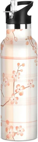 Miniatura 23 de Cartoon Lily White Double Wall Vacuum Insulated Bottles Water Bottles With Straws Leak-proof BPA-Free Leak Proof for Gym Sports