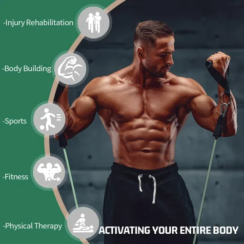 Miniatura 6 de VEICK Bandas de resistencia, bandas de ejercicio, bandas de entrenamiento, bandas de resistencia para entrenar con asas para hombres y mujeres