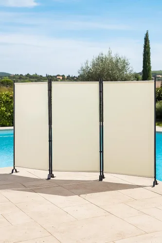 Miniatura 9 de Productos Proman FS17067 Galaxy - Divisor de habitación para interior/exterior (3 paneles), 102” de ancho x 16” de profundidad x 71” de alto Beige