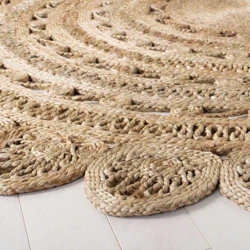 Miniatura 3 de SAFAVIEH Natural Fiber Collection - Alfombra redonda de 4 pies, natural, hecha a mano con encanto bohemio de yute trenzado, ideal para zonas de alto