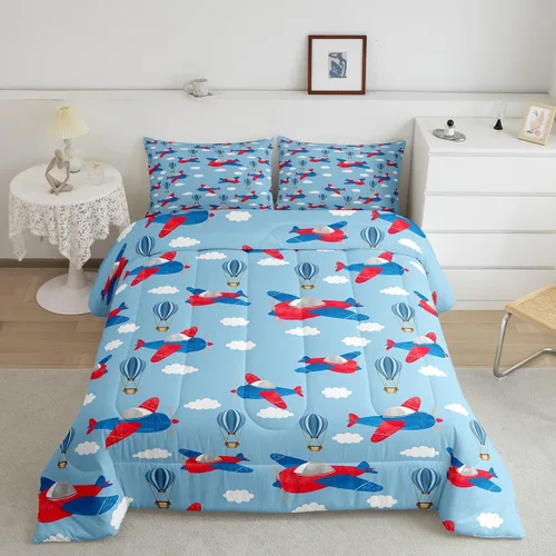 Miniatura 12 de Erosebridal Juego de edredón de camión de bomberos para niños, juego de ropa de cama de panal rojo brillante con diseño de panal de abeja