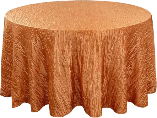 Miniatura 19 de Your Chair Covers - Mantel redondo de tafetán arrugado de 132 pulgadas - Mantel de comedor color champán, brillante aplastado para bodas, fiestas