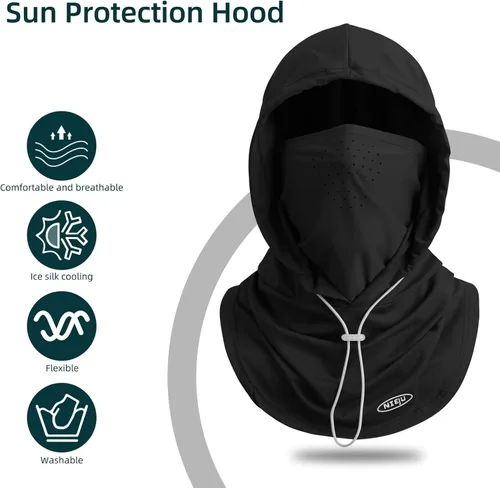 Miniatura 9 de Pasamontañas de verano con agujeros transpirables, protección contra el sol, protección UV, máscara de cabeza completa para hombres y mujeres