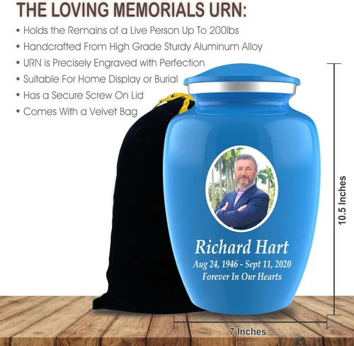Miniatura 4 de Urnas de cremación con fotos personalizadas para cenizas adultas, hombres y mujeres, Urnas funerarias personalizadas de 200 libras para cenizas
