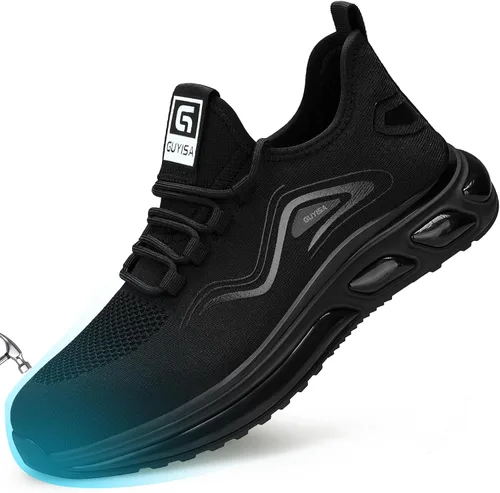 Zapatos deportivos con punta de acero para hombre, zapatos ligeros para hombre, zapatos de trabajo cómodos, zapatos de seguridad con amortiguación