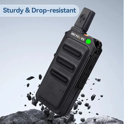 Miniatura 8 de Retevis RT19 Walkie Talkies con auricular, mini radio bidireccional recargable, 0.7 pulgadas de grosor, clip de metal, para adultos, restaurante