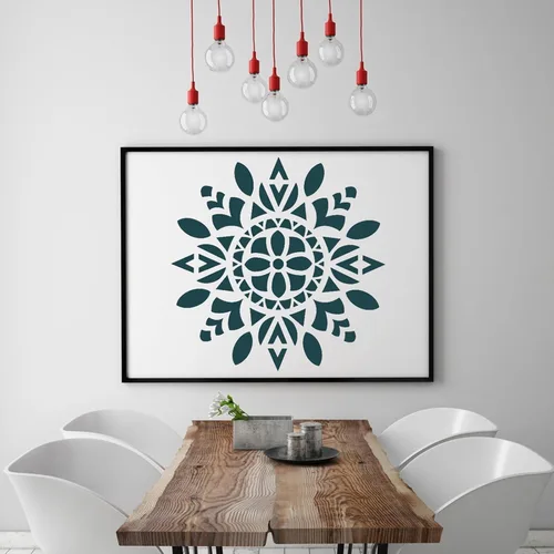 Miniatura 2 de 3 plantillas de mandala de patrón extra grandes, plantillas reutilizables de pintura de puntos de mandala, plantillas de pintura en aerosol floral