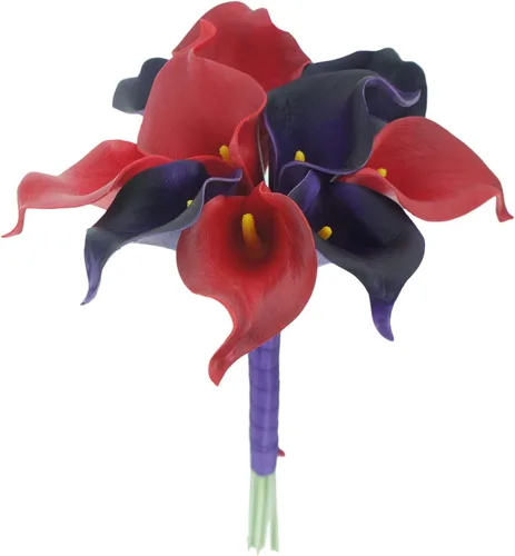 Miniatura 22 de Mini ramos de flores artificiales de 15 pulgadas con 10 tallos (Auroral)