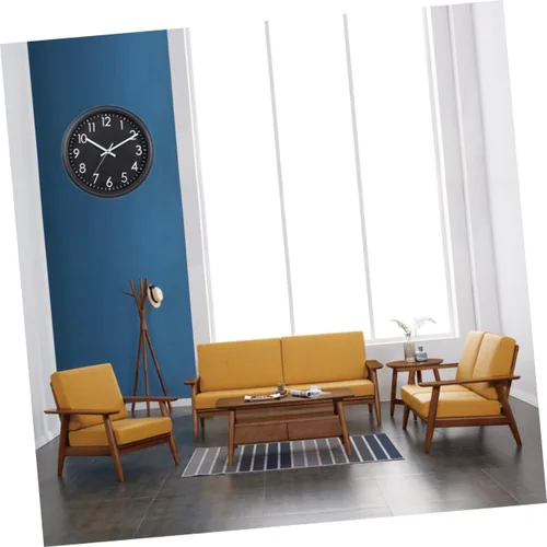 Miniatura 8 de Amosfun Reloj de pared silencioso redondo de 10 pulgadas con pilas Reloj de cuarzo para sala de estar dormitorio Negro