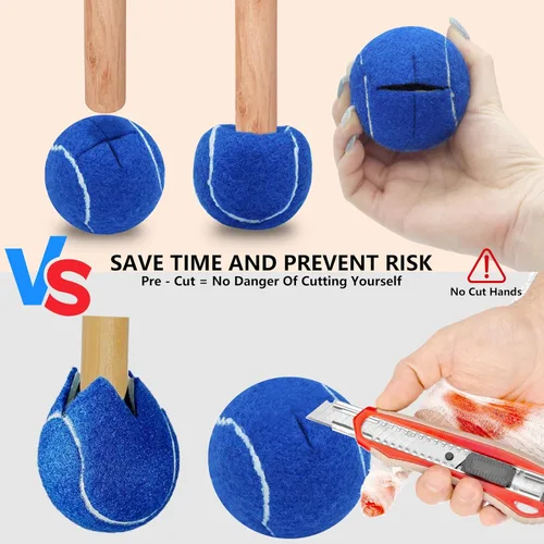 Miniatura 5 de Paquete de 90 pelotas de tenis precortadas a granel para patas de muebles, pelotas de tenis, sillas de pelotas de tenis para pelota de protección