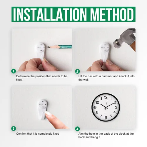 Miniatura 9 de Reloj de pared silencioso sin tictac, movimiento de cuarzo, estilo moderno, simple, redondo, de plástico, para hogar, oficina, escuela, sala de Negro