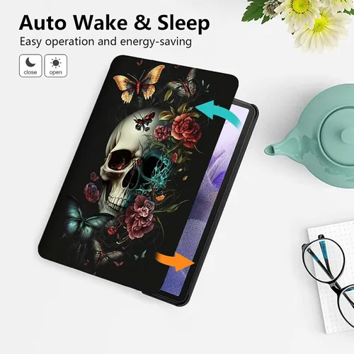Miniatura 110 de Funda para tablet Fire 7 (12ª generación, versión 2022), delgada, a prueba de golpes, delgada, de piel sintética, con función de apagado/encendido