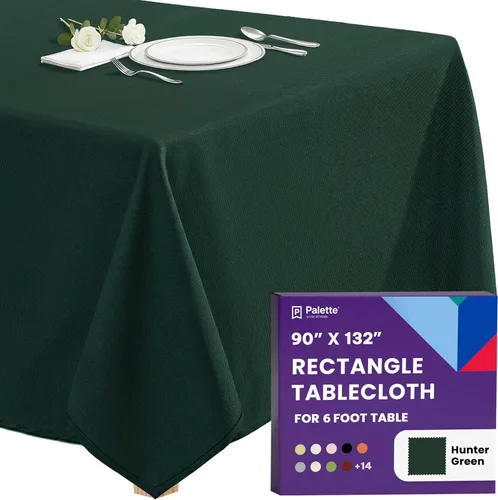 Miniatura 25 de Gee Di Moda - Mantel rectangular de 60 x 84 pulgadas – Mantel rectangular de poliéster lavable para mesa de 5 pies