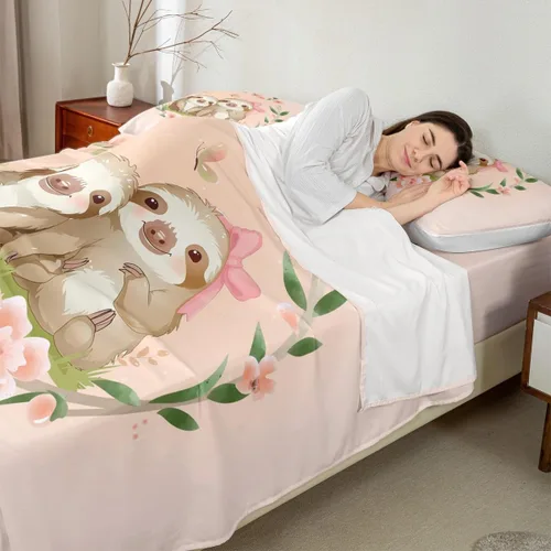 Miniatura 49 de Erosebridal Juego de sábanas de tamaño individual con diseño de gatos y gatos, con temática de animales, con flores coloridas, juego de sábanas