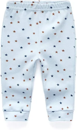 Miniatura 4 de Paquete de 4 pantalones unisex de algodón para bebé recién nacido, leggings casuales bordados de 0 a 24 meses para niños y niñas