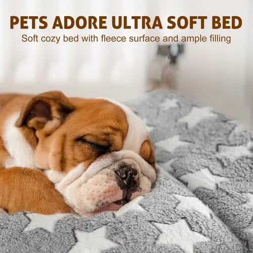 Miniatura 2 de Mora Pets Cama para perros ultra suave con bonito estampado de estrellas, lavable para perros grandes, medianos y pequeños, reversible, forro polar