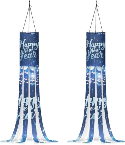 Miniatura 27 de Binienty 4th of July Winsock Patriotic Outdoor Decor Wind Socks Hanging Flag Welcome Home Decoration Party Yard Hanging Windsock, 2 Pcs Set Decor