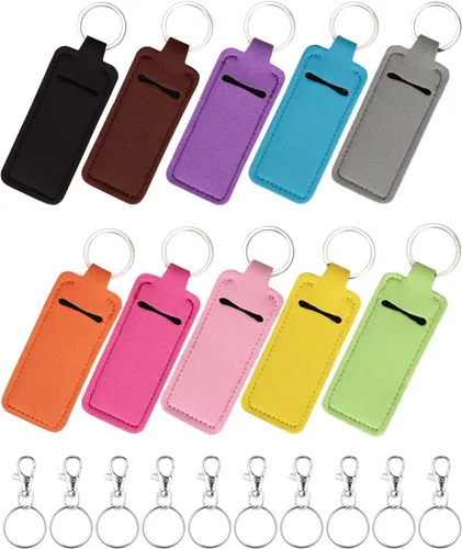 Meiiy Chapstick - Llavero para bálsamo labial, funda para lápiz labial, soporte para brillo de labios, relleno de calcetines, regalo para mujeres