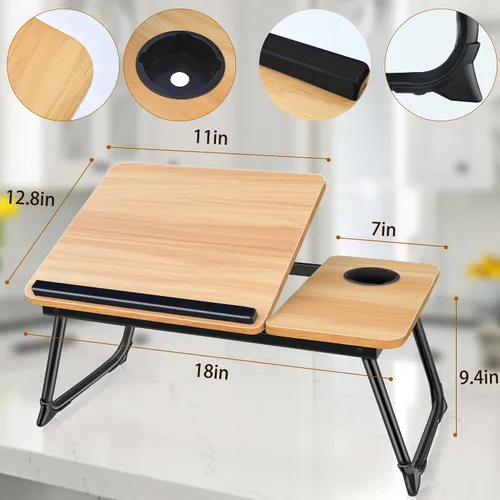 Miniatura 7 de Mesa portátil ajustable para cama, mesa de cama para portátiles, soporte para portátil para camas, escritorio de regazo plegable para portátiles