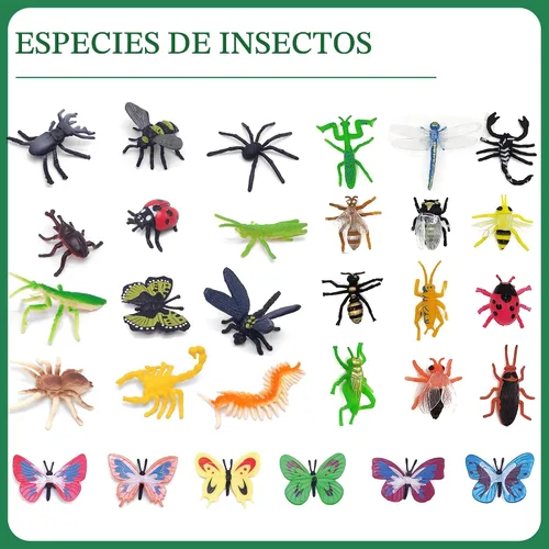 Miniatura 2 de YZXODN Paquete de 102 mini juguetes de insectos, figuras realistas de juguetes de insectos para niños, insectos de plástico falsos para fiesta