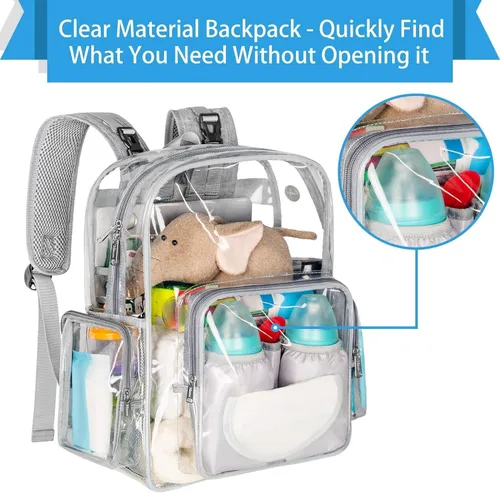 Miniatura 4 de Mochila para pañales, mochila grande de viaje, multifuncional, impermeable, cambiador de pañales para papá, mamá, Austere Gris, Mochila para pañales