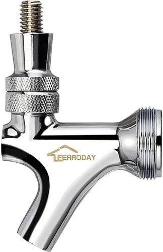 FERRODAY Grifo de barril de cerveza de barril de acero inoxidable Grifo de cerveza de latón pulido para barril Torre de grifo de cerveza y Kegerator