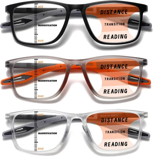 Miniatura 22 de Hubeye TR90 Gafas de lectura deportivas para hombres y mujeres, ultraligeras, flexibles, anti-luz azul (+1.25)