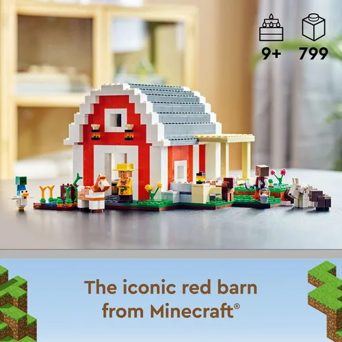 Miniatura 2 de LEGO Minecraft The Red Barn 21187 - Juego de juguetes de construcción para niños, niñas y niños a partir de 9 años (799 piezas)
