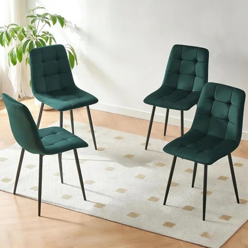 Miniatura 17 de Homedot Juego de mesa de comedor para 2, mesa de cocina de 3 piezas, juego de sillas de comedor redondas y negras para espacios pequeños, juego