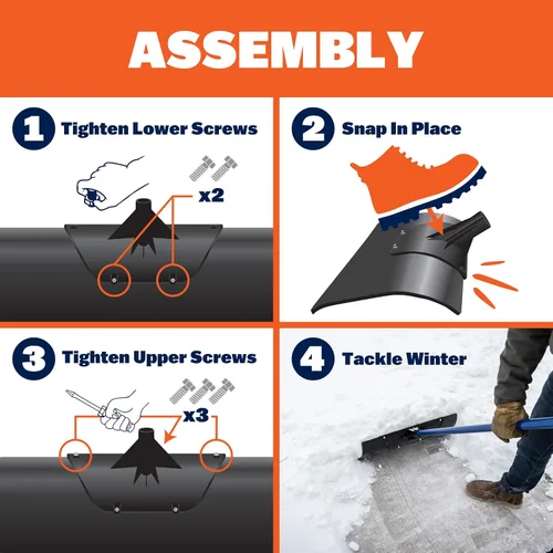 Miniatura 3 de Marshalltown Polar Pusher Pala Empujadora de Nieve de 24 Pulgadas, Hoja Ligera Antiadherente UHMW Hace que Empujar Nieve Sea Fácil, Fabricado