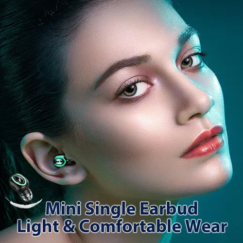 Miniatura 2 de Xmenha Mini auricular individual inalámbrico discreto auricular pequeño auricular Bluetooth auricular de un solo oído auricular auricular micrófono