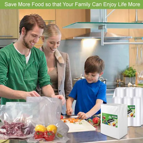 Miniatura 7 de Bolsas selladoras de alimentos al vacío de 200 cuartos de galón de 8 x 12 pulgadas sin BPA y resistentes, bolsas de sellado al vacío de grado