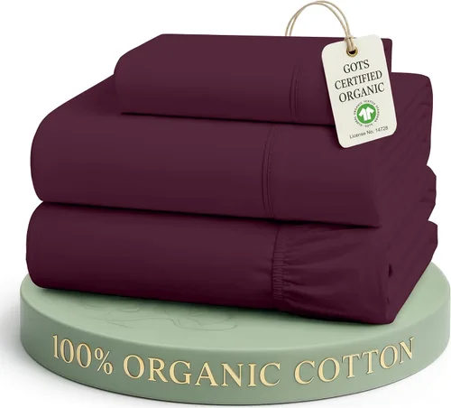 Miniatura 55 de Lane Linen Sábanas de cama tamaño Queen, juego de sábanas 100 % algodón orgánico, sábanas refrescantes suaves tamaño Queen, juego de sábanas Queen