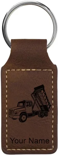 Miniatura 27 de LaserGram Llavero rectangular, camión volquete, grabado personalizado incluido