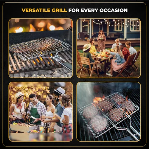 Miniatura 4 de UPGRILLZ Juego de 2 cestas para parrilla de pescado para parrilla al aire libre, verduras, parrilla para pescado para parrilla, cesta de parrilla