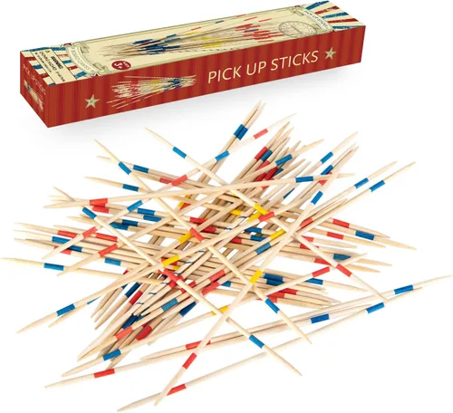 Juego de 41 palos de bambú de 12 pulgadas, juego de mesa clásico, divertido juego de mesa familiar, regalo para adultos y niños