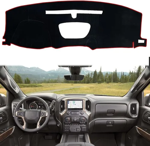 Miniatura 9 de Rifoda Cubierta de tablero para Chevrolet Chevy Silverado 1500 2500 3500, GMC Sierra 1500, 2020, 2021, 2019, 2020, 2021, protector solar