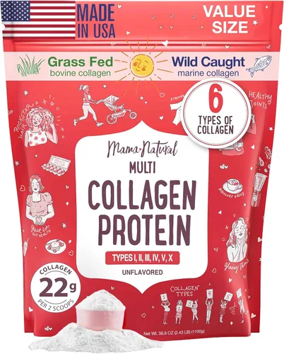 Miniatura 10 de Polvo de proteína de colágeno múltiple tipo I II III IV V X – Sin sabor e hidrolizado 16 onzas en polvo de péptidos de colágeno puro – Carne de res