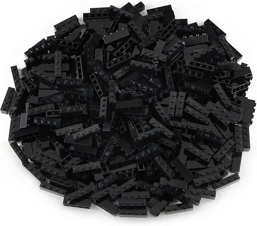 Miniatura 4 de Juego de 360 piezas de ladrillos de 1 x 4, piezas clásicas negras, juego creativo de bloques de juego, accesorios básicos compatibles con 3010 3066