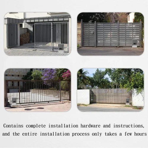 Miniatura 3 de Kit de operador de puerta automática deslizante con 2 controles remotos, puertas deslizantes de hasta 1200 libras y motor de puerta accionado por