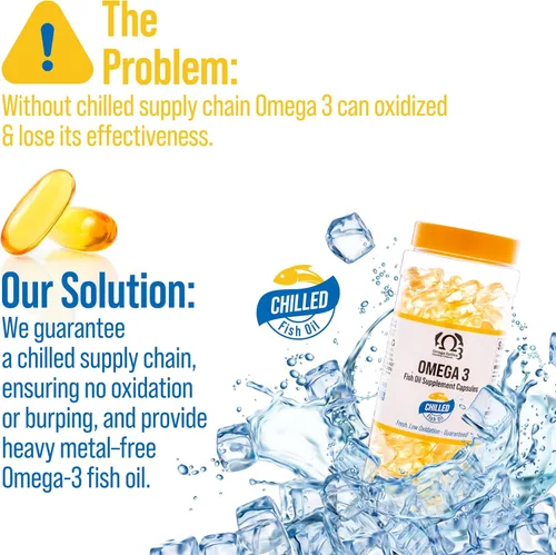 Miniatura 2 de No más problemas de oxidación de aceite de pescado Omega 3, lo resolvimos con empaquetado en frío para frescura y potencia. Suplemento Omega 3