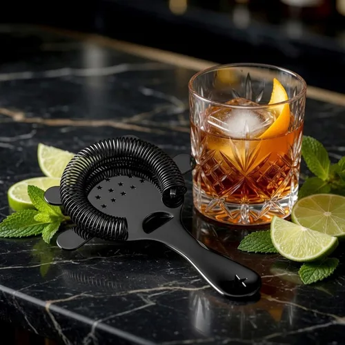 Miniatura 2 de Homestia Hawthorne - Colador de cóctel de acero inoxidable con resorte extraíble de alta densidad para bartending, cocteleras Boston y vasos