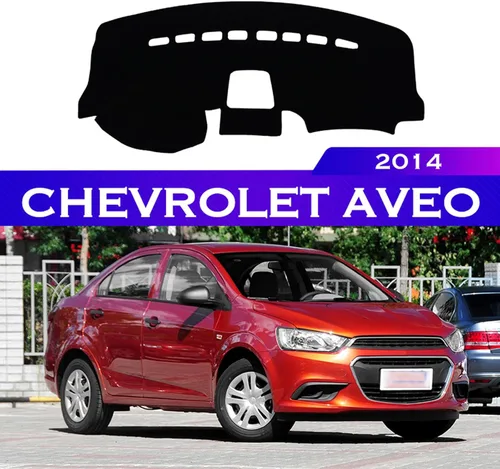 Miniatura 2 de BORATO Coche Dashboard cubierta salpicadero sombrilla protector alfombras alfombras, para Chevrolet Aveo 2014 Accesorios Cuero Terciopelo Rojo