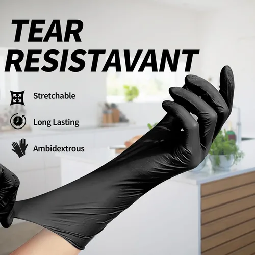 Miniatura 2 de Basic Guantes de examen de vinilo, guantes Safty de 4 mil sin látex y sin polvo, guantes médicos desechables SGBE 8001 Synmax pequeños