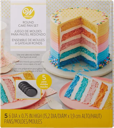 Miniatura 2 de Wilton Conjunto de pastel de pastel de capas de 5 piezas de fácil capas, 6 pulgadas x .75 pulgadas